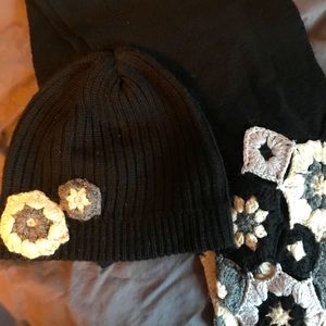 Matching knit hat and scarf
